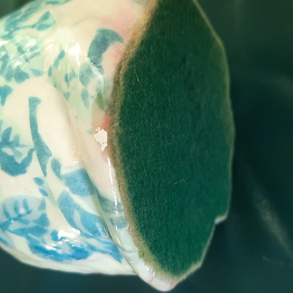 Vintage Decoupage heavy Blue and Cream coloured sitting Cat Figurine handmade - Picture 8 of 8